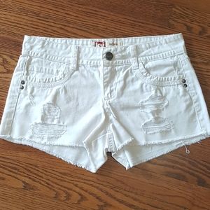 L.e.i White Denim Jean Shorts